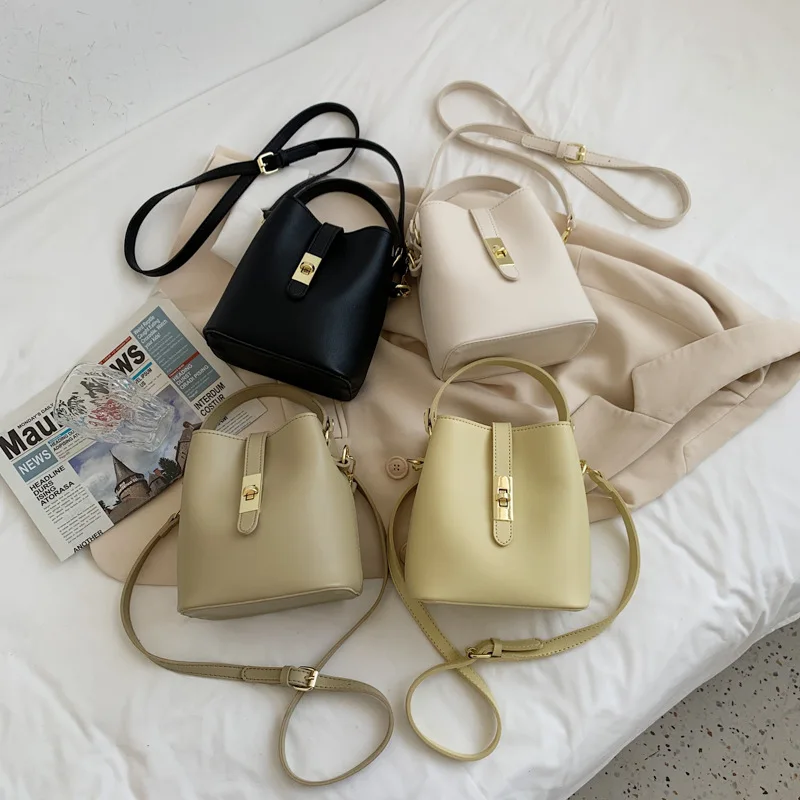 Premium bag women's ins niche portable bucket bag trendy fashion shoulder bag summer oblique span bag
