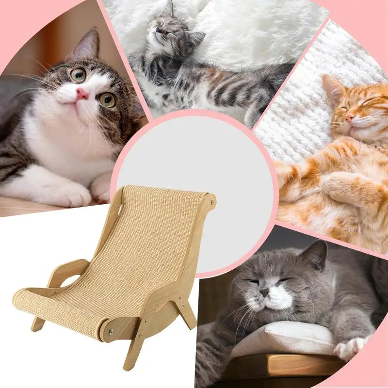 Cat Scratching Pads Elegant Sturdy Cat Rocking Chair Sisal Cat Lounge Chair Pet-Friendly Multi-Functional Cat Scratcher Cat