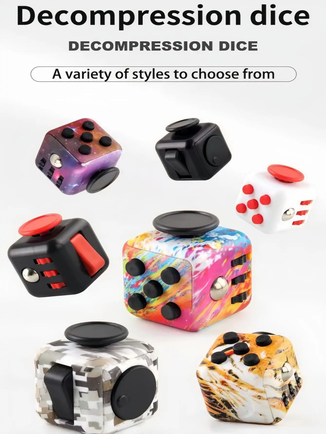 Stress Relief Dice Cube Playable Six Sides Anti-Pressure Toy Portable for Relaxation And Fun