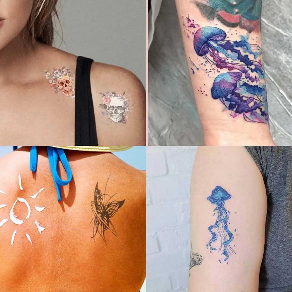 Zurück Kunst Mond Schönheit Werkzeug Schmetterling wasserdicht temporäre Tattoos Blume Tattoo Aufkleber gefälschte Tattoo Aufkleber Tattoo Aufkleber