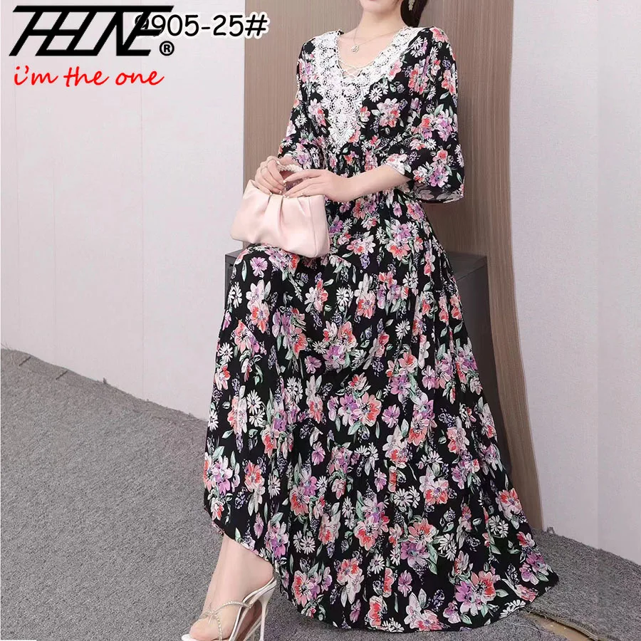 Maxi Long Lace Dress Women Summer Indian Clothes Vestidos Para Mujer Robe Bohemian Cotton Floral Beach Korean Style Casual