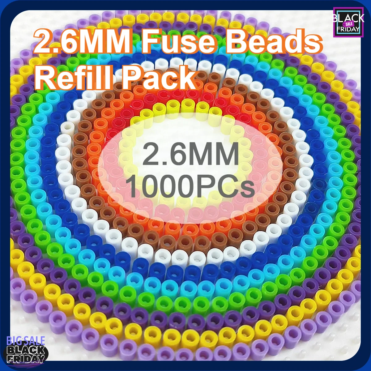 

2.6mm Mini Beads 1000PCS Fuse Beads for Kids Gift Hama Beads Diy Puzzles Iron Beads High Quality