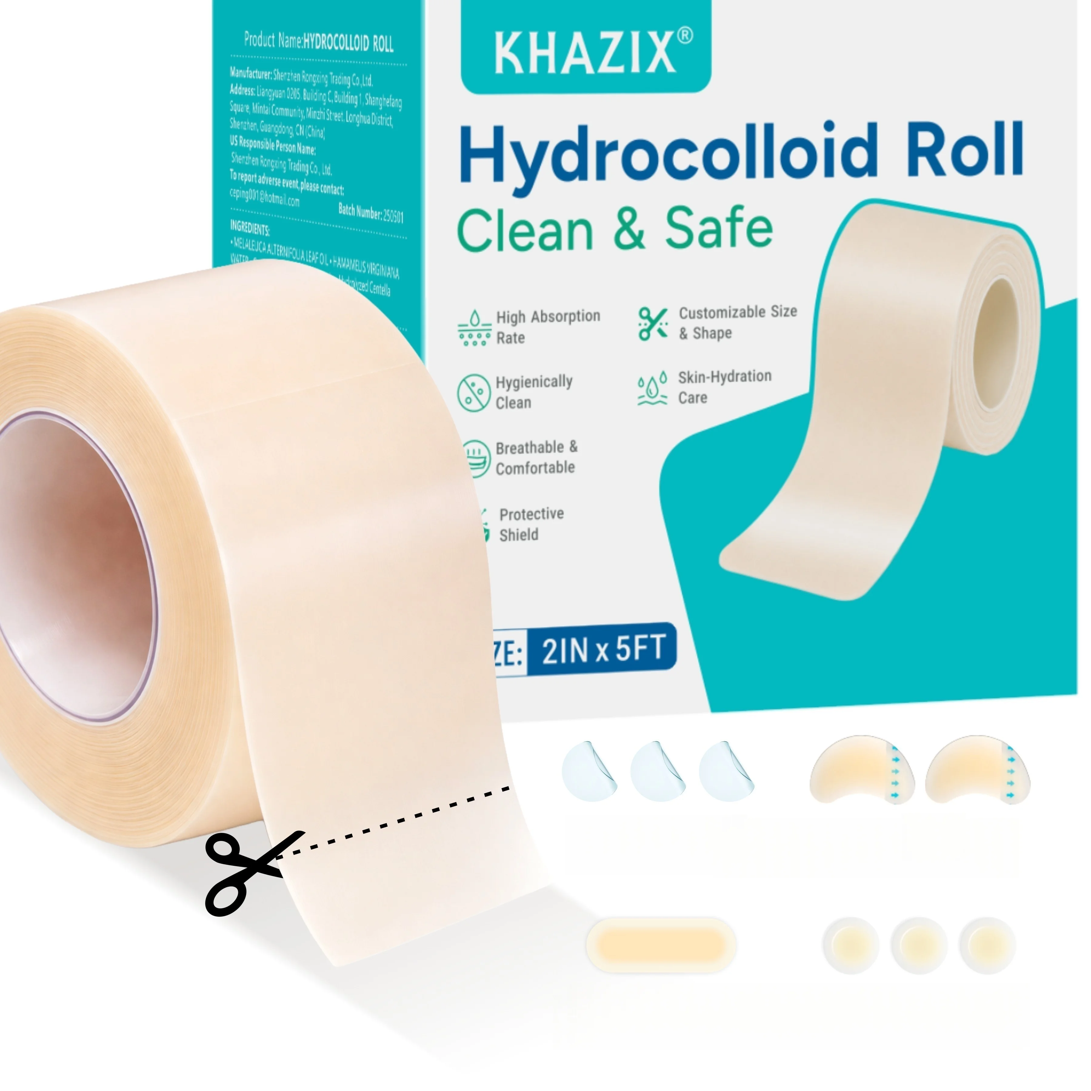 Pimple Patch Artificial Skin Wound Dressing Freely Cuttable Skin-Friendly Adhesive Keep Wound Clean 1 Roll Value Pack.