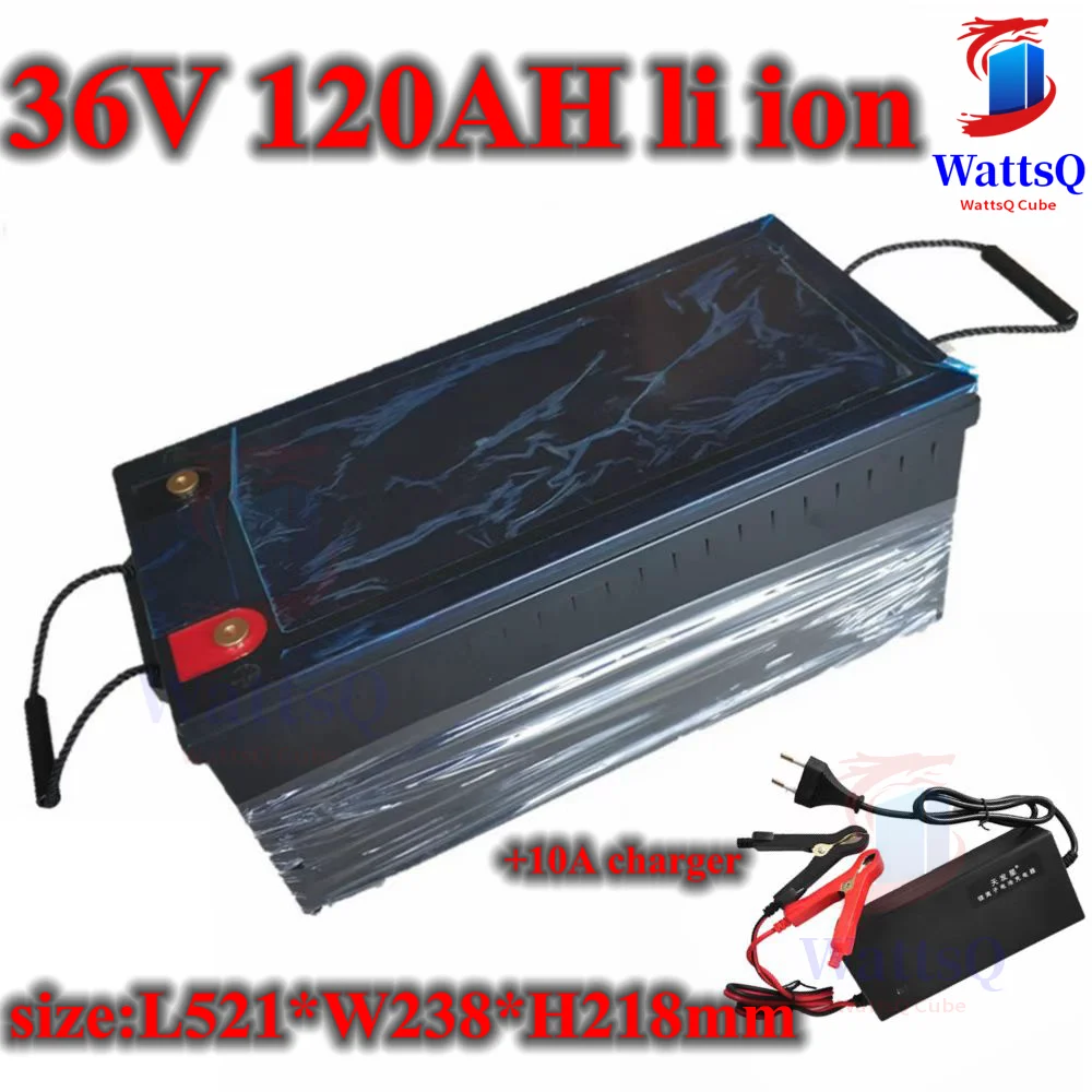 

waterproof 36v 120ah lithium ion battery 100A BMS li ion for 3500W 1500w inverter scooter golf cart ATV RV +10A charger