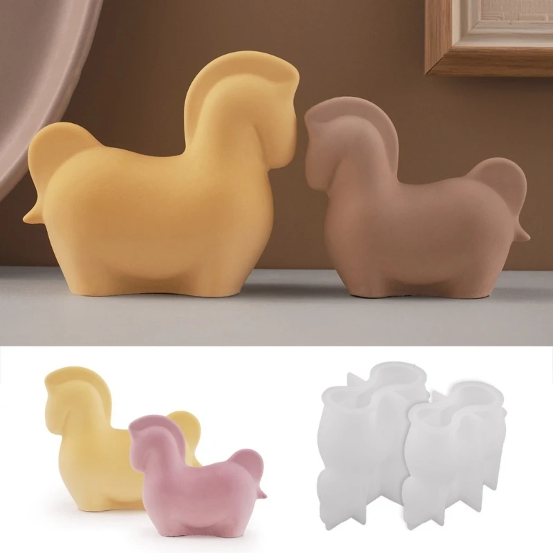 Little Horse Figurine Moulds Reusable Handmade Moulds Silicone Texture for Craft Y08E