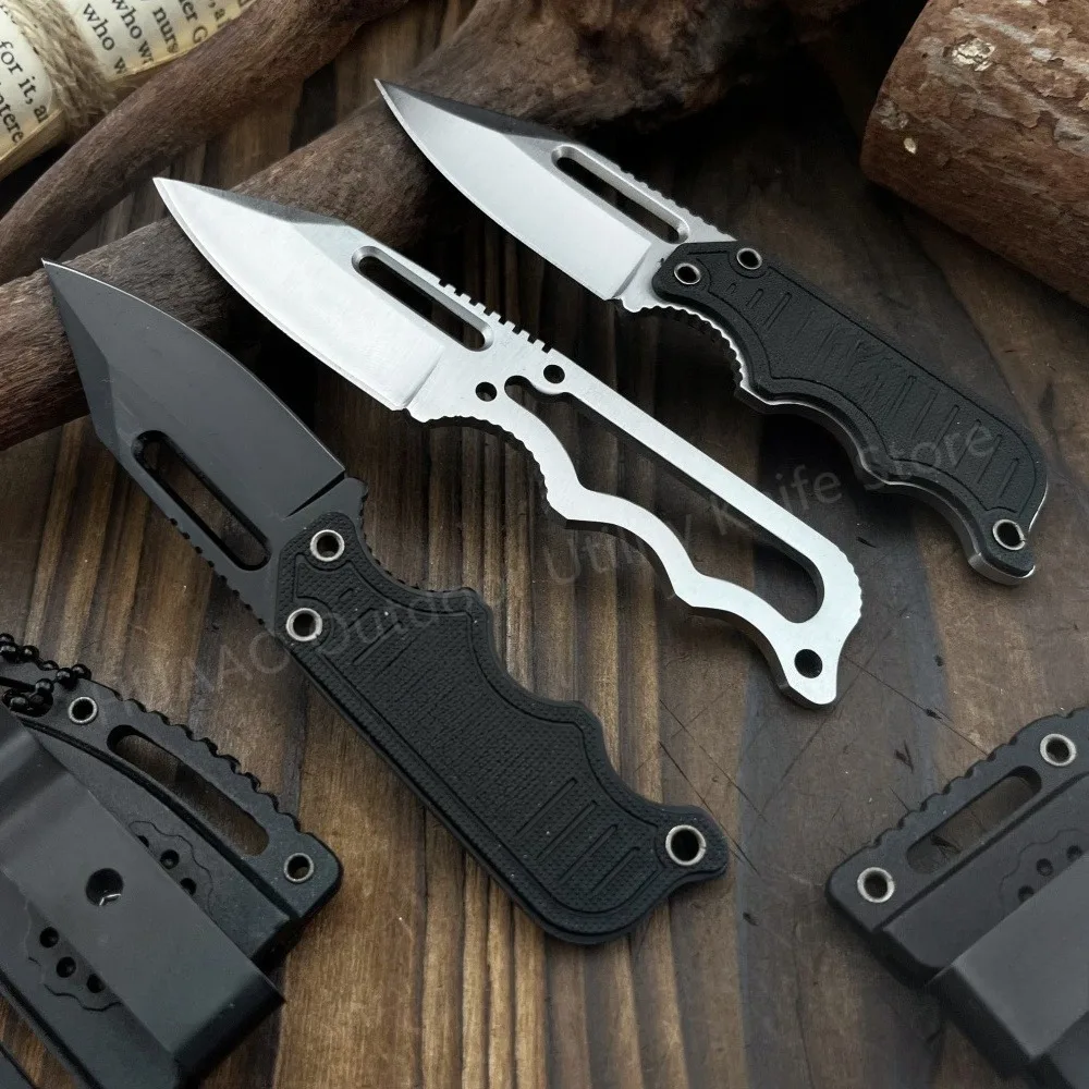 Popular Compact Sheath-Style Fixed-Blade Knife with 5Cr15MoV Blade—Hiking, Camping, Pocket Outdoor Tool, and Neck-Wear Knife