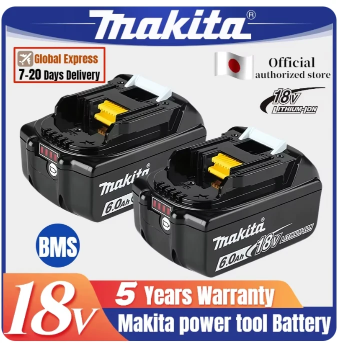 

Original Makita 6000MAh Makita 18V Battery BL1830B BL1850B BL1850 BL1840 BL1860 BL1815 Replacement Lithium Battery