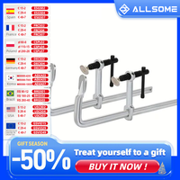 Allsome 2pcs Light-Duty Drop Forged Steel Bar Clamps F Clamps 160x60mm/300x60mm for Welding Woodworking Metalworking DIY Crafts