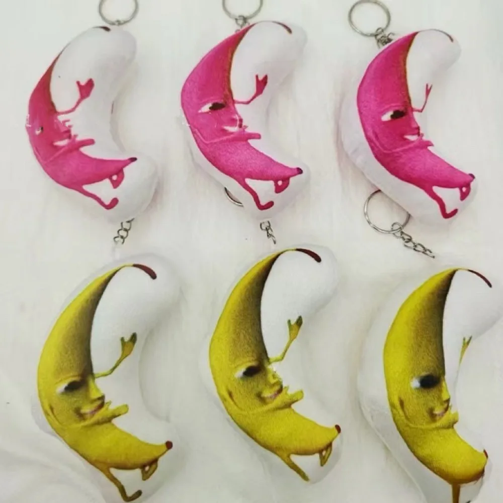 Parody A Large Banana Voice Keychain Funny Acrylic Acrylic Pendant Cartoon Hanging Desktop Ornaments Backpack Decor