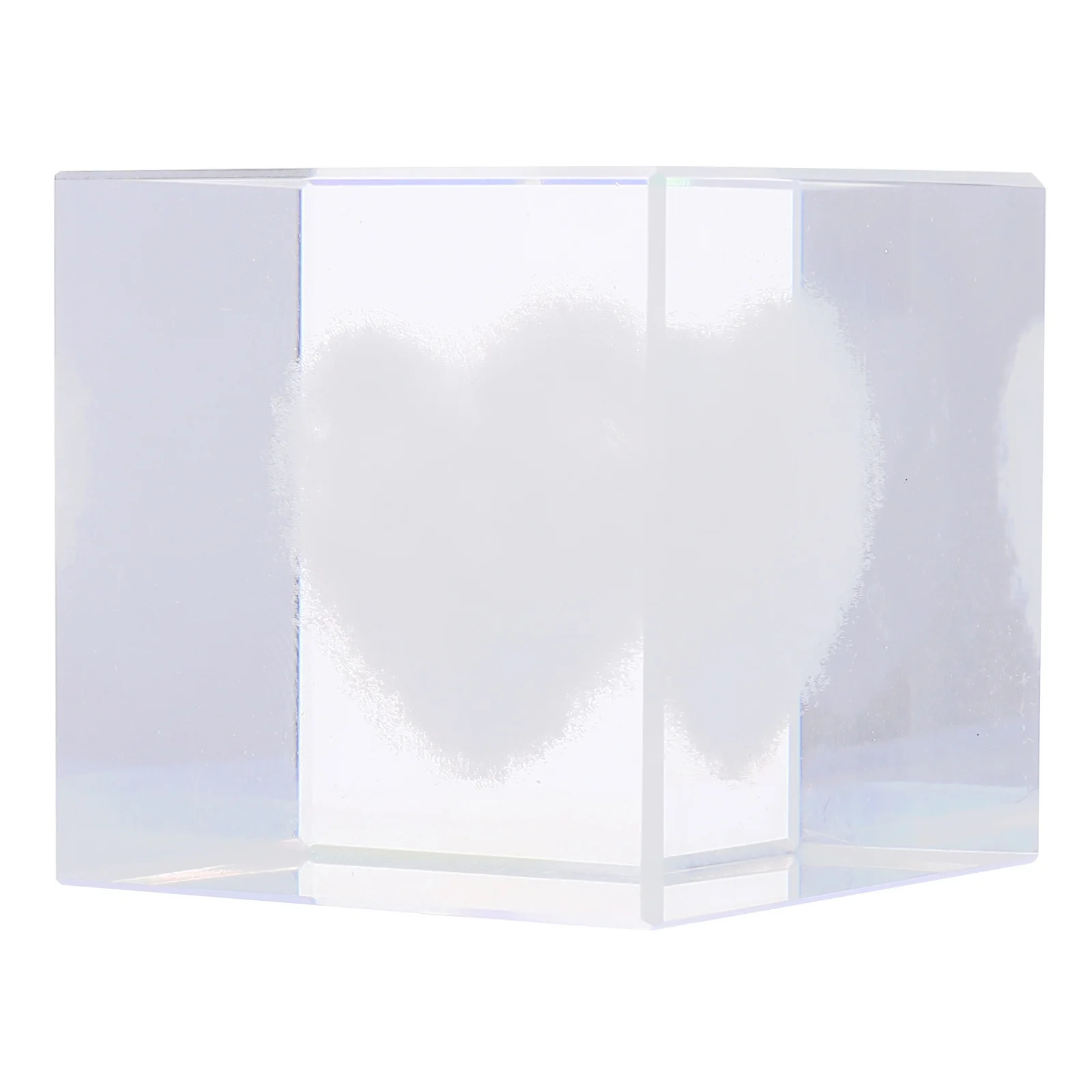 

Crystal Cube Heart Cloud Paperweight Clear Cubic Desktop Decoration Crystal Ornament Home Office Desktop Adornment Heart Shaped