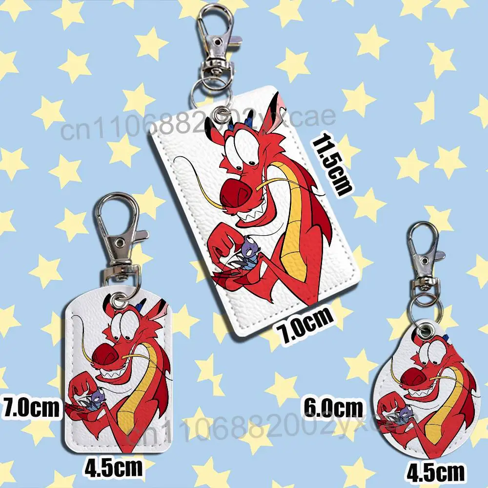 Cute cartoon emoticons Mushu Card Holder With Keychain Executive Protection For Bank Credit Subway Bus Case