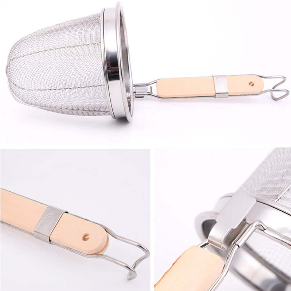 

Stainless Steel Kitchen Strainer Basket Deep Wire Mesh Long Handle Hook For Pasta Dumpling Noodle Sieve Food Skimmer