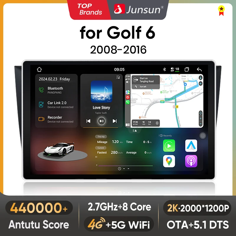 Car con Android: Recensione e Valutazione del Junsun V3 Plus 2K per Auto GOLF 6 2008-2016