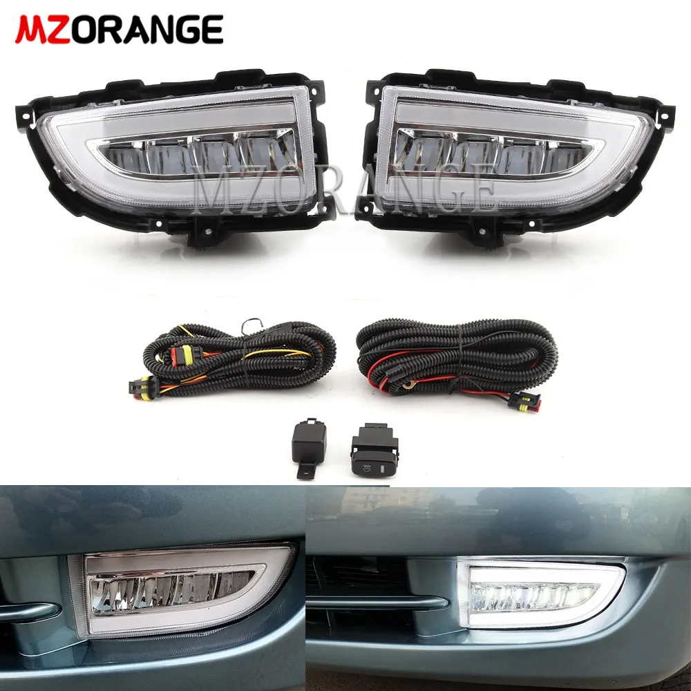 LED DRL per Mitsubishi Lancer 2004 2005 2006 luce di marcia diurna faro fendinebbia a LED fendinebbia paraurti anteriore filo fendinebbia