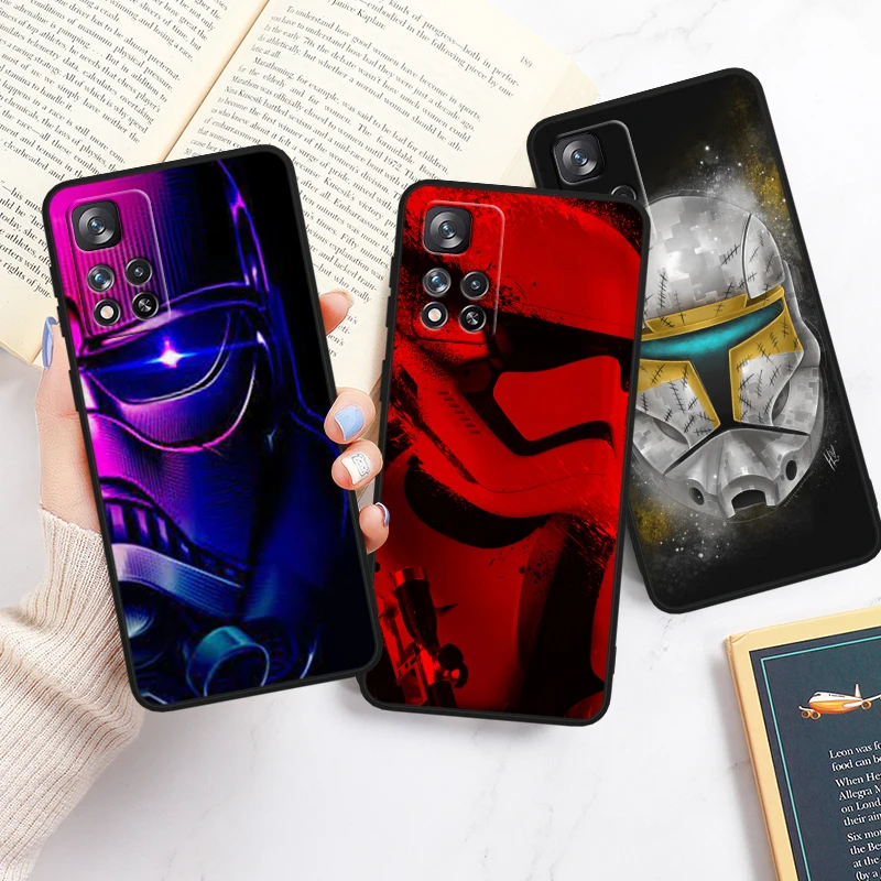 S-tar W-ars Jedi Knight For Redmi Note 13 12 Turbo 11T 11P 11E 11S 10T 10S 10 9 Pro Plus Max Silicone Black Phone Case