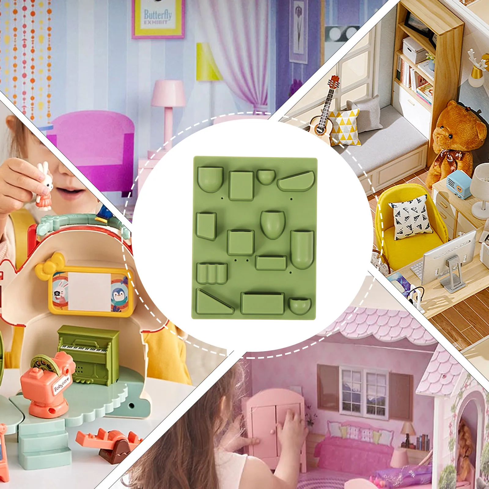 

Миниатюрная настенная полка-органайзер, высокодетализированная декоративная миниатюрная полка для хранения, для украшения миниатюрных домиков, износостойкая