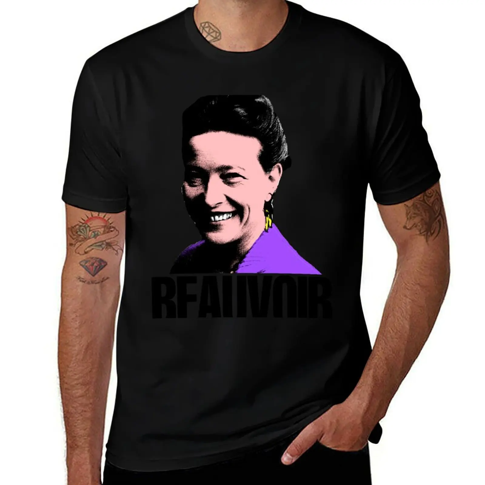 

Simone de Beauvoir Pop T-Shirt funny t shirts cotton cotton t shirt pack t shirt man designer T-shirt