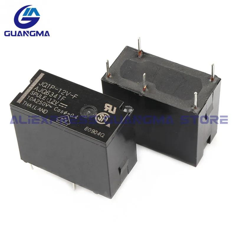 10 sztuk przekaźnik JQ1P-5V-F JQ1P-12V-F JQ1P-24V-F 10A 250V 5Pin JQ1P 5V 12V 24VDC F otwórz i zamknij AJQ6349F AJQ6341F AJQ6342F