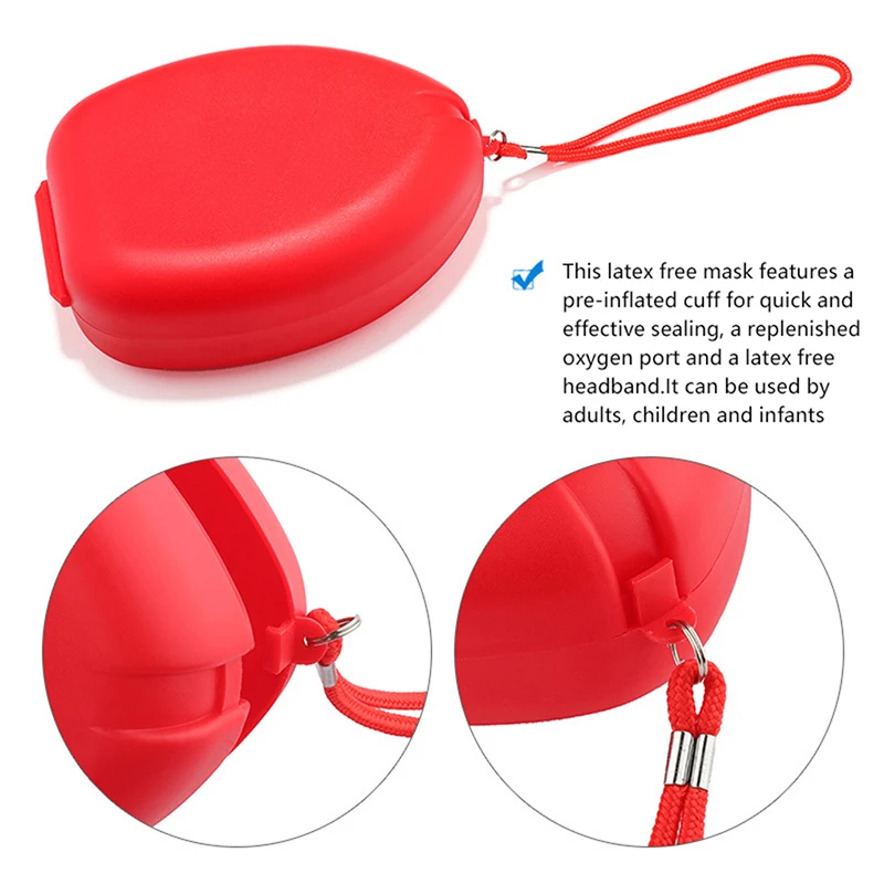 1Pc Resuscitator Rescue Emergency First Aid Masks CPR Breathing Mask Mouth Breath One-way Valve Professional First Aid Tools