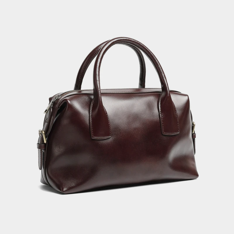 

Hifashion коровья натуральная кожа бостонская сумка-тоут для женщин 2025 роскошная дизайнерская сумка для боулинга женские сумки через плечо