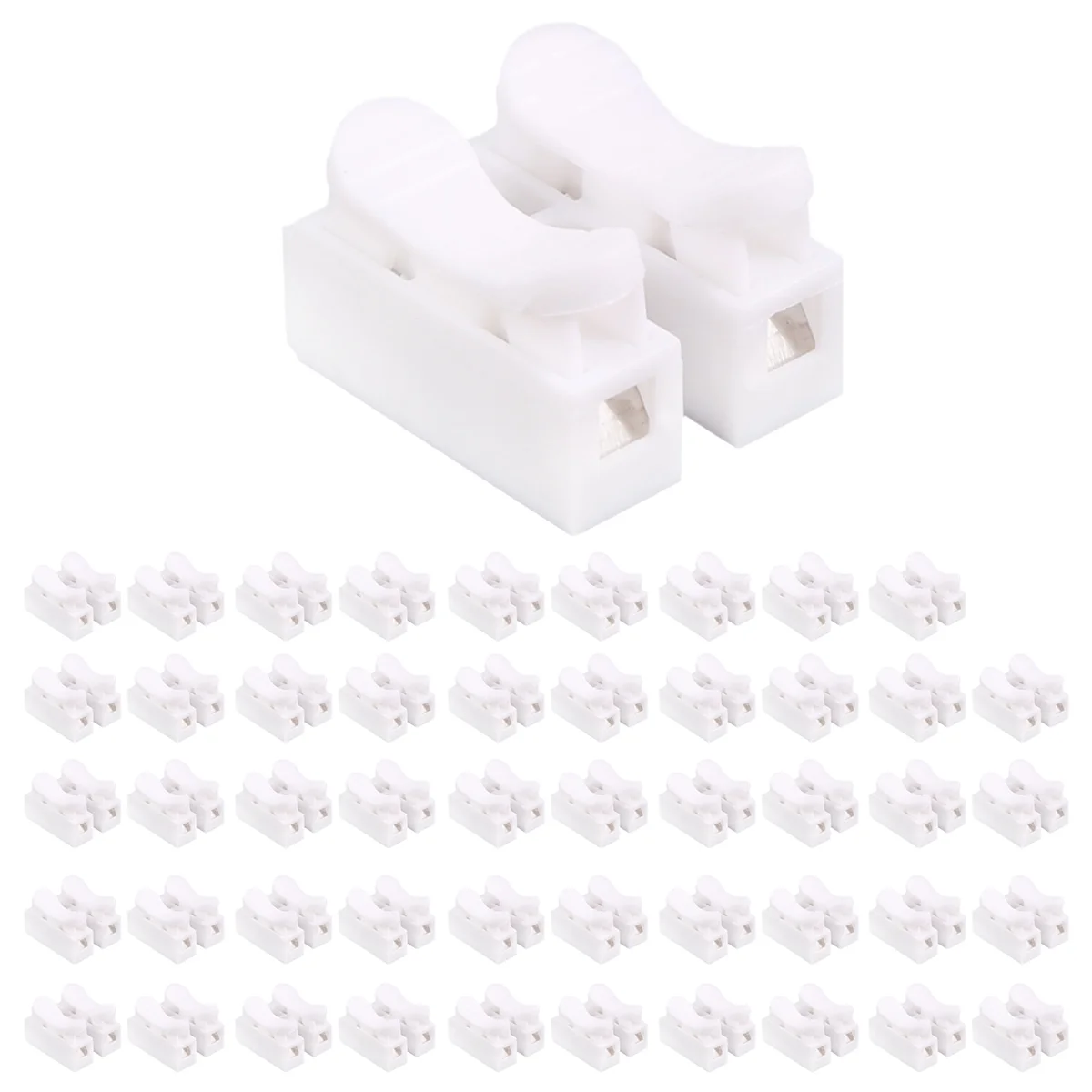 50PCS CH2 Spring Quick Wire Connector Cable Clamp Terminal Block Connector for LED Strip Light