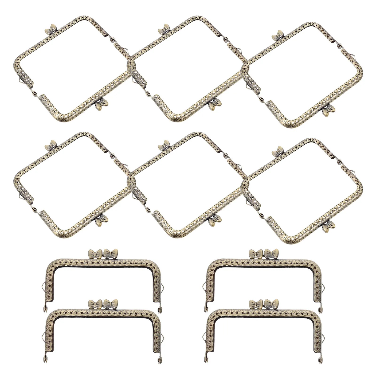 

10Pcs Bag Clasps Delicate Clutch Purse Frame DIY Handbag Lock Metal Purse Frame Decorative Handbag Accessories