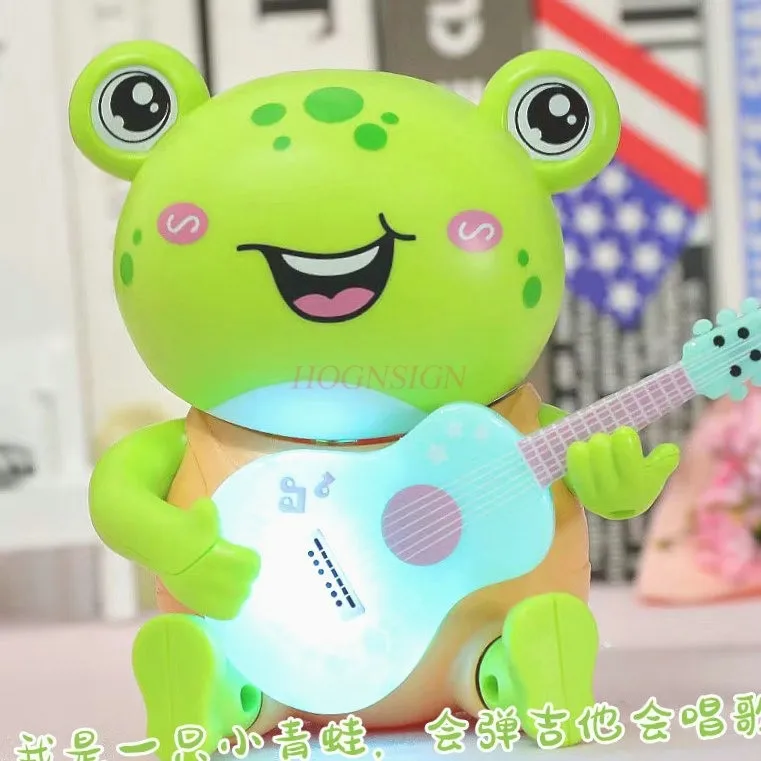 Baby toys can sing and play guitar, little frogs from 0 to 12 months old, with sound and moving lights and music