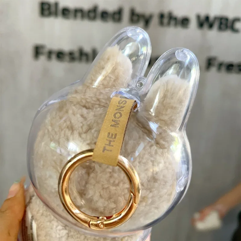 1-5 قطعة غطاء واقٍ مزخرف لهاتف آيفون لـ LABUBU The Monsters لديها مقعد واضح غطاء حماية صندوق عرض مقاوم للغبار لدمية حفلة الجلوس من الجيل الثاني