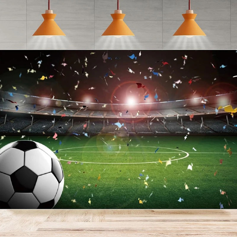 Soccer Field Photography Backdrop Sports Game Sports Football Stadium Birthday Background Home Party Backdrop Wall Banner Decor