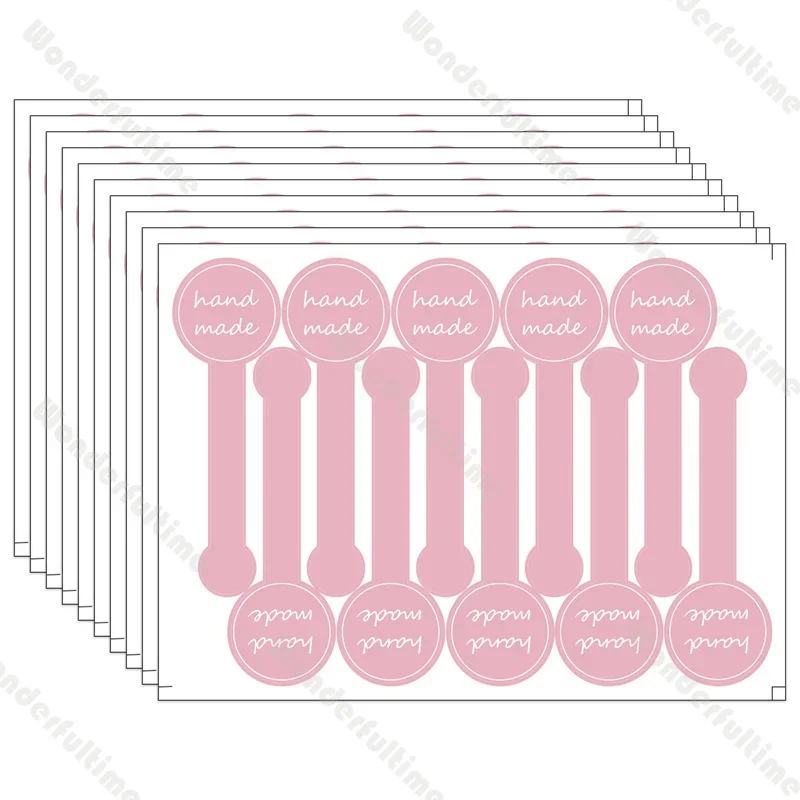10 Sheets Personalized Thank You Box Labels | Black Pink Hand Made Seal Stickers | Gift Box Packaging Sealing