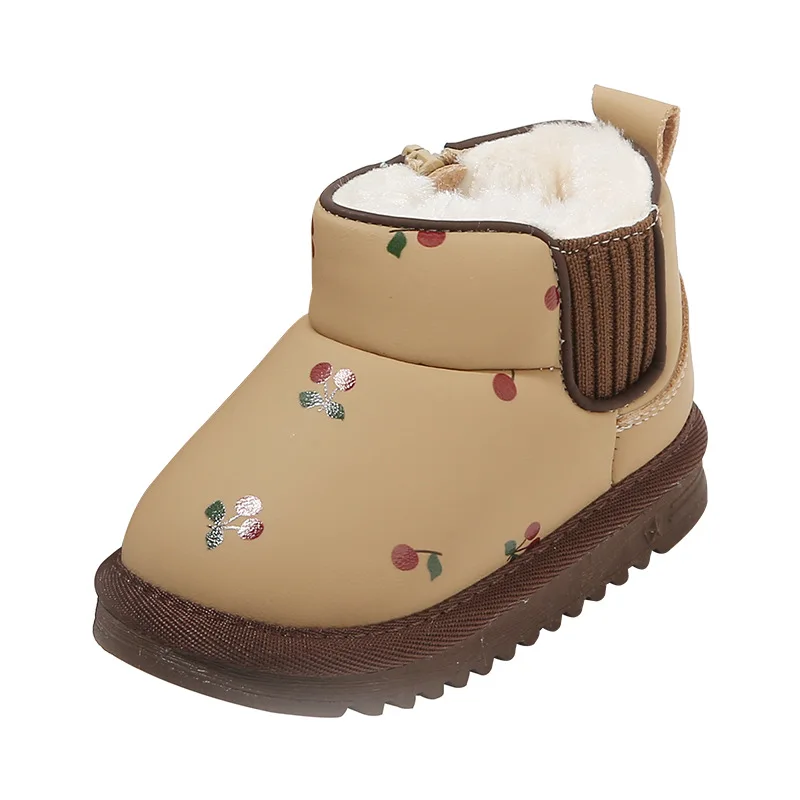 Winter Baby Girl Shoes Cute Snow Boots For Girls With Thick Plush Soft Warm Shoes For Kids Women Baby Little Princess Walkers