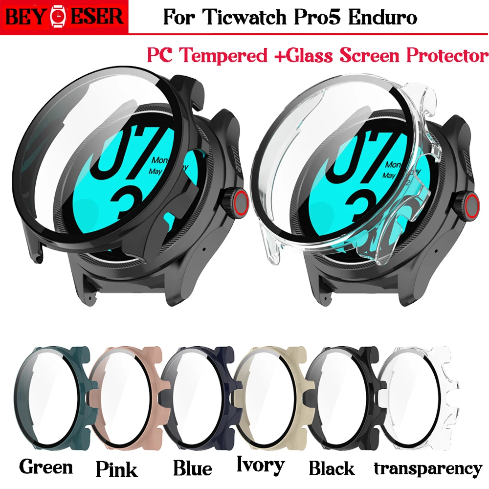 Чехол из закаленного стекла Ticwatch Pro5 Enduro, защитная пленка для экрана смарт-часов, бампер для Ticwatch Pro5, аксессуары для эндуро