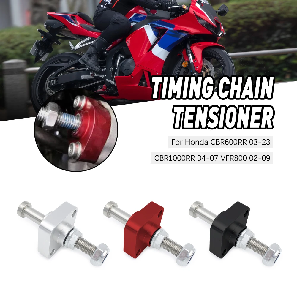 

For Honda CBR600RR CBR1000RR VFR800 2002-2016 CNC Aluminum Motorcycle Manual Cam Timing Chain Tensioners Black / Red/Silver