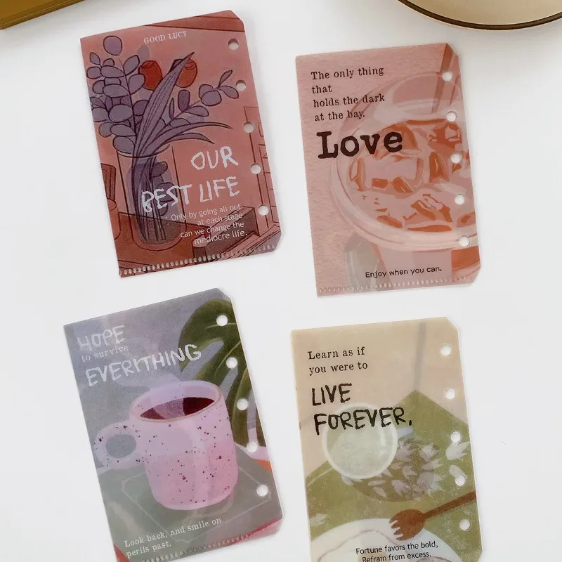 

4pcs/set M5 Size Journaling Notebook Inner Page Small Fashion Kpop Photocard Scrapbook Storage Inner Page Cute Student Supplies