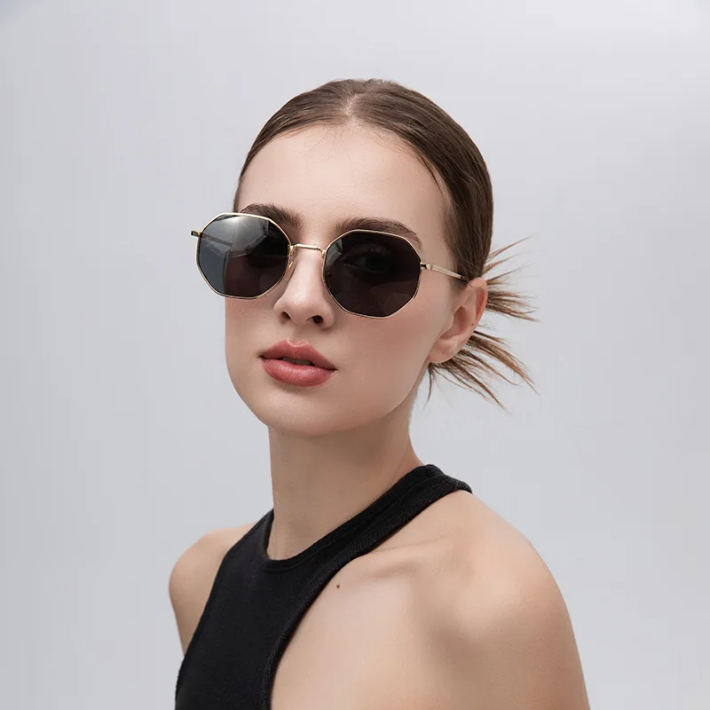 KLASSNUM Women's Eyepieces 2025 Trendy Sunglasses Men Octagon Luxury Brand Design Sun Glasses Anti UV400 Polygon Frame Lenses