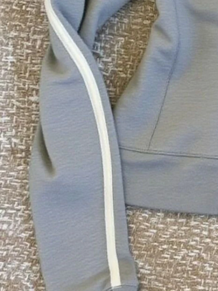 Felpa in due pezzi finta vintage estetica donna Y2k giacche slim casual con cerniera Grunge autunno nuovo cappotto a maniche lunghe patchwork