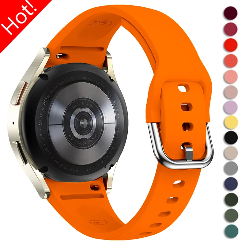 Silicone Strap for Samsung Galaxy Watch 4/5/6 44mm 40mm 5Pro 45mm Accessories Silicone Bracelet Correa 6 Classic 43mm 47mm Band