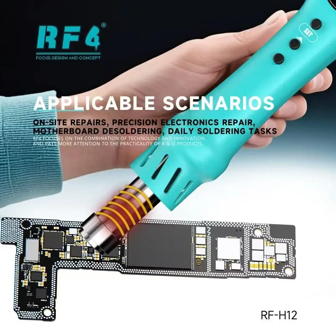 RF-H12 Integrated Hot Air Gun Displays Real-Time Temperature And Air Volume.The BGA Soldering And Desoldering Of The Main Board