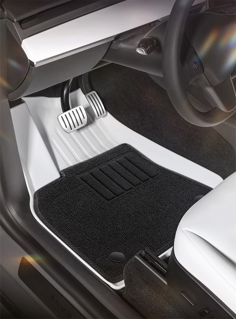 YZ TPE Weiße Fußmatten für Tesla Model Y 3 Highland Juniper Vollständig Umgebende Bodenmatten Kofferraummatte Wasserdicht Rutschfester Teppich – Detail 1