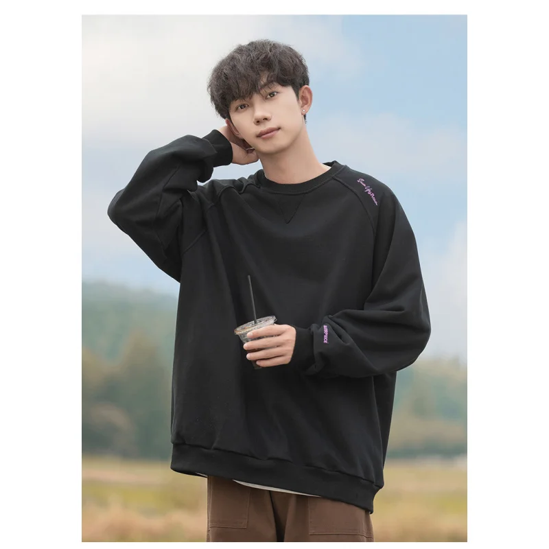 

GIOIOMen's Sports Jacket，Spring and Autumn Letter Embroidery Loose Casual Sweatshirt，Fashion Versatile Top Coat