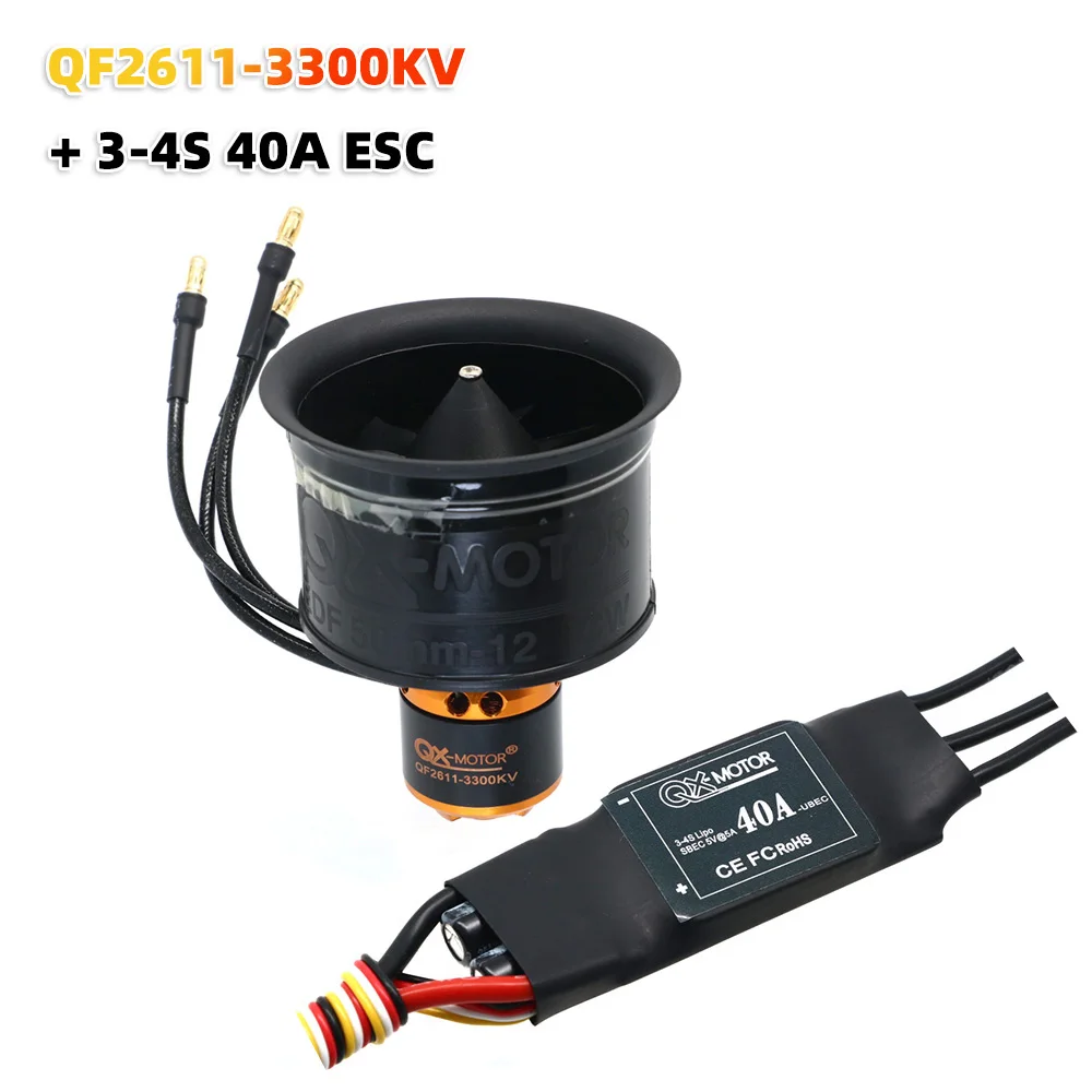 QX-MOTOR 50mm EDF QF2611 QF2611PRO 12blades Kanaalventilator met 3300KV/4000KV/4600KV/5000KV Borstelloze Motor Voor Rc Jet Vliegtuigen