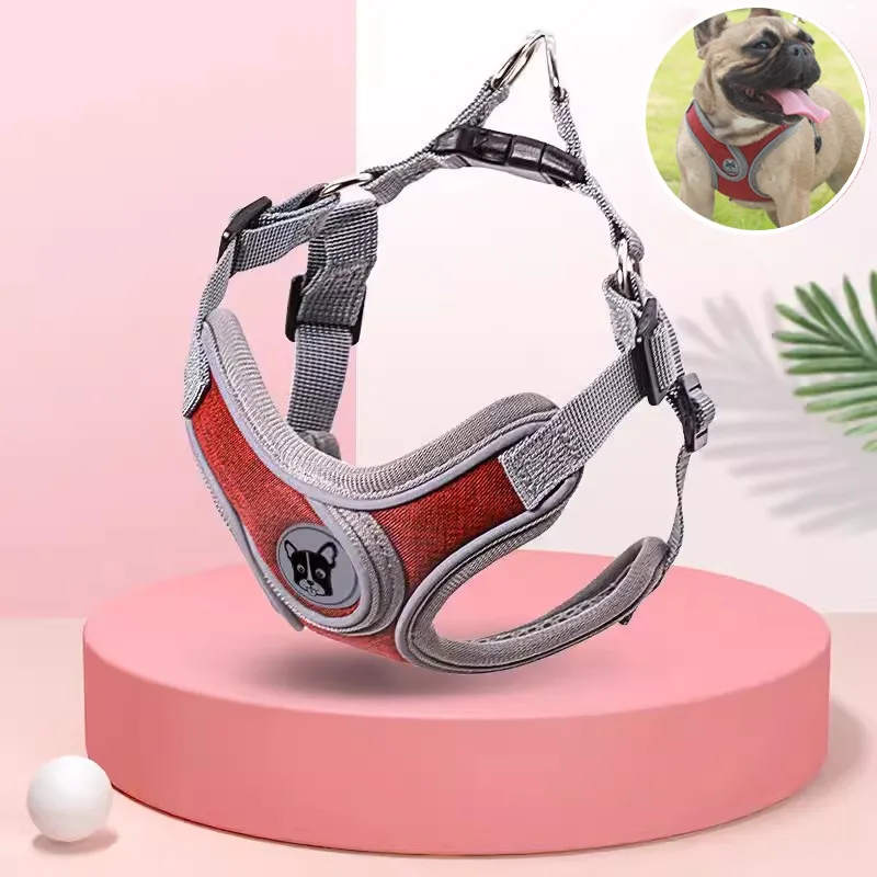 Dog Cat Harness Vest Chest Rope Reflective Breathable Adjustable Pet Harness for Small Medium Dogs Outdoor Walking