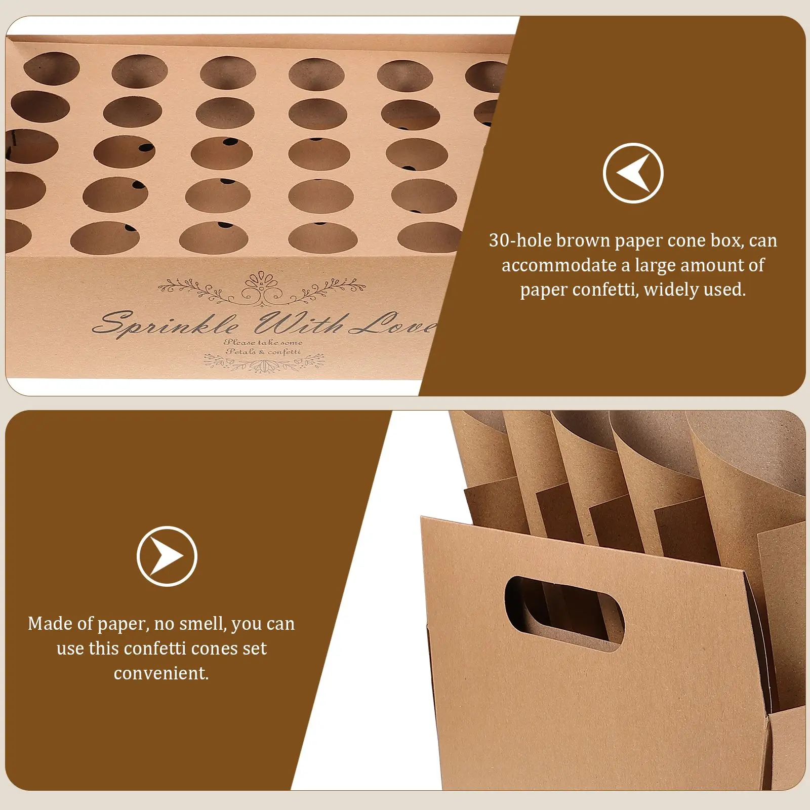 1 set di scatole per coriandoli Set di coni di carta per matrimoni per petali Supporti per coni di carta Vassoio portaoggetti Supporto per feste Piccolo