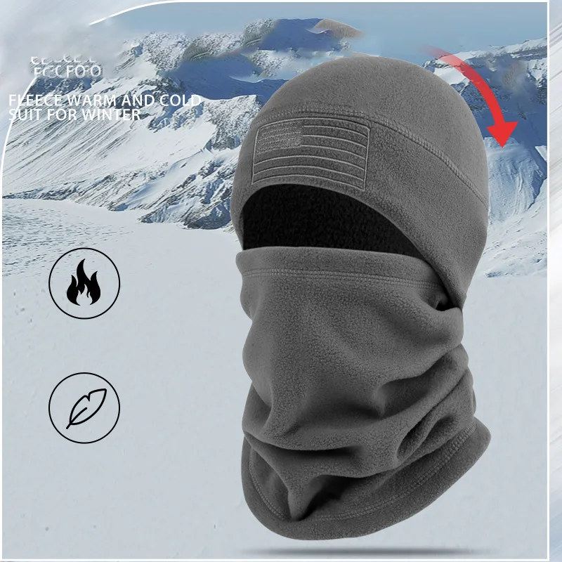 التكتيكية الصوف قبعة ووشاح مجموعة غطاء الرأس الحراري شتاء دافئ بالاكلافا قناع الوجه الرياضة الدراجات بونيه الرقبة حامي