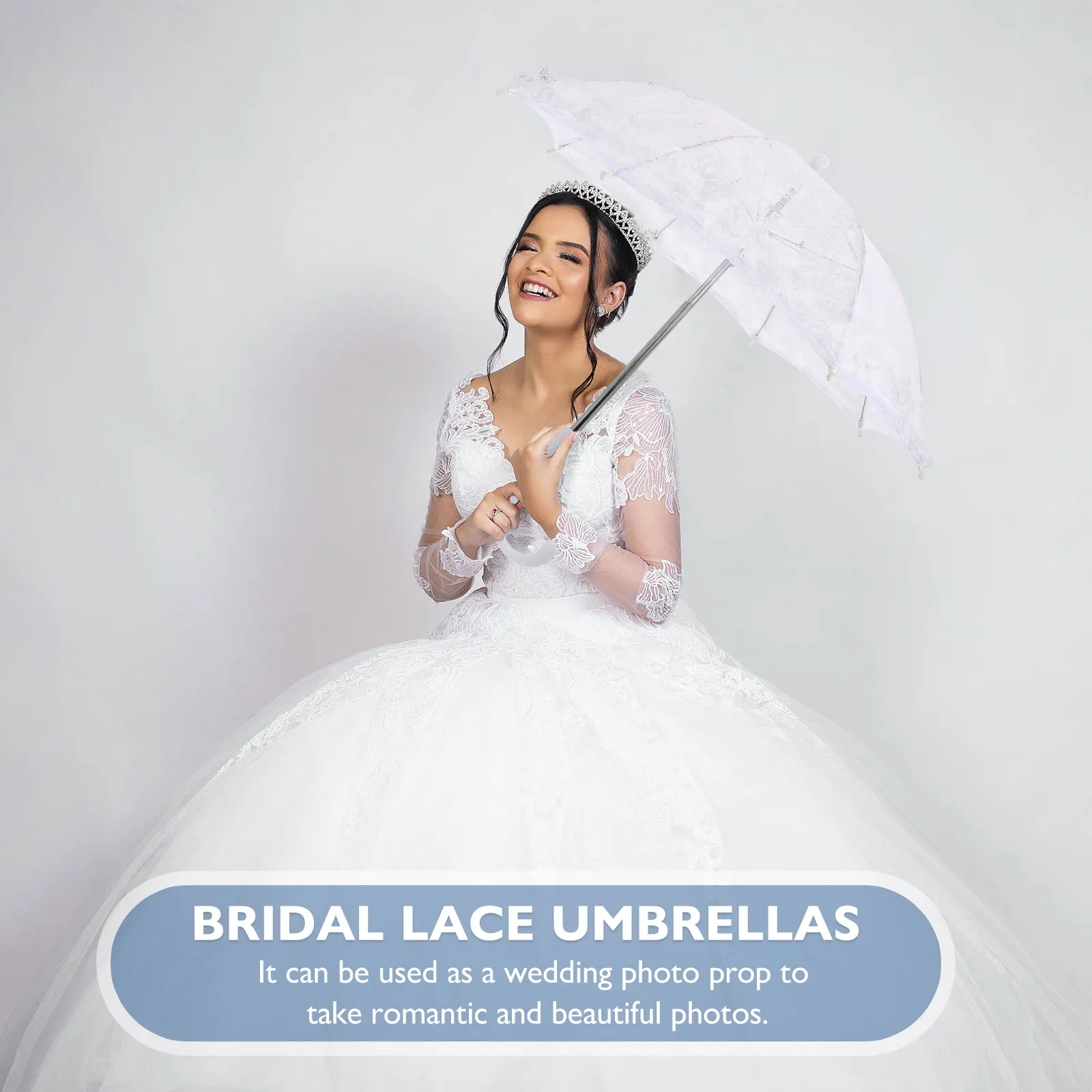 

Lace Umbrella Props for Wedding Photography White Mini Decorative Parasol Vintage Girls Photo Scene Accessory Bridal