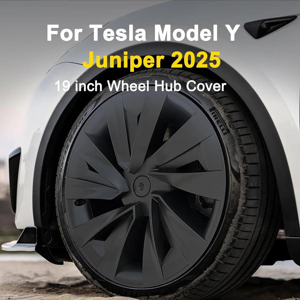4PCS 19-Inch Wheel Cover for Tesla New Model Y Juniper Performance Hub Caps Crossflow Tire Hubcaps Full Rims Accessories 2025-26
