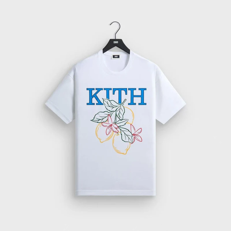 KITH Flower Print T Shirt Summer Daily Short Sleeve Men Women High Quality Loose Cotton T-shirt Tops Tee