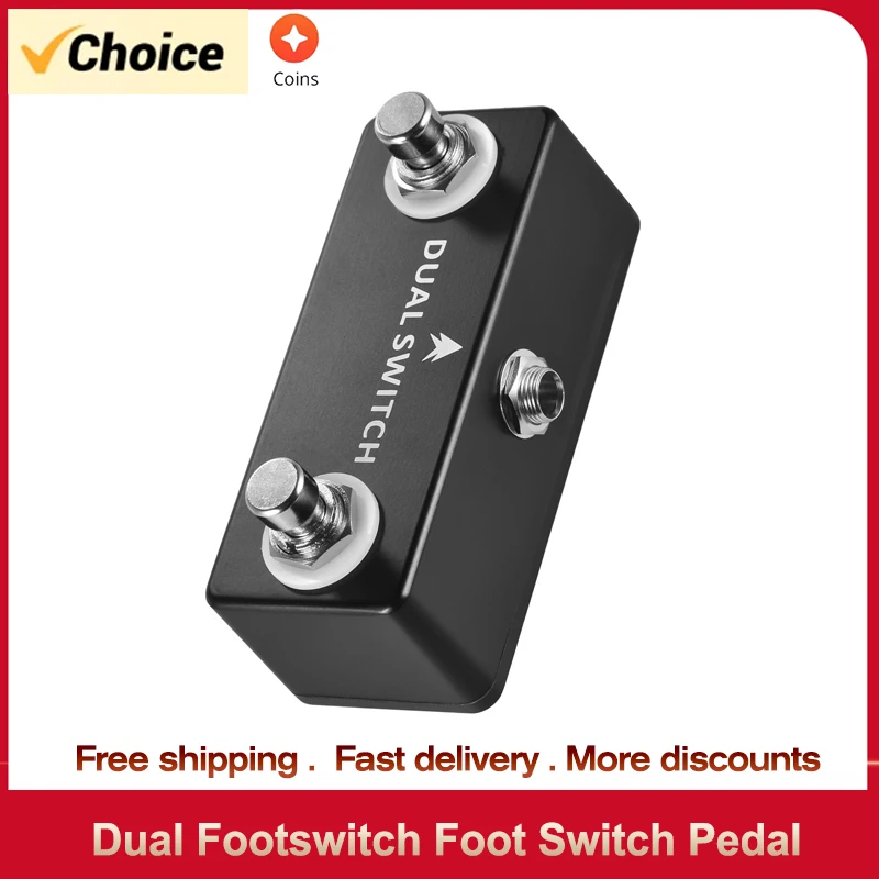 MOSKYAudio DUAL SWITCH Dual Footswitch Foot Switch Pedal Full Metal Shell Footswitch Pedal Guitar Pedal Guitar Accessories