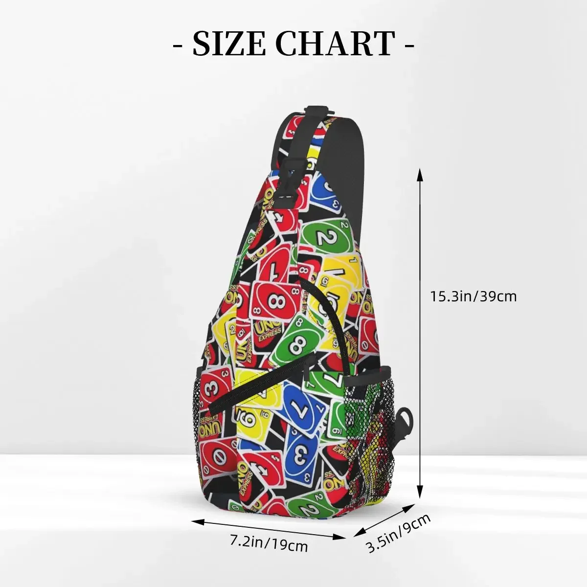 Uno-Playing Cards Express Sling Backpack Sling Bag Hiking Traveling Chest Bag Daypack Men  Crossbody Backpack Shoulder Bag