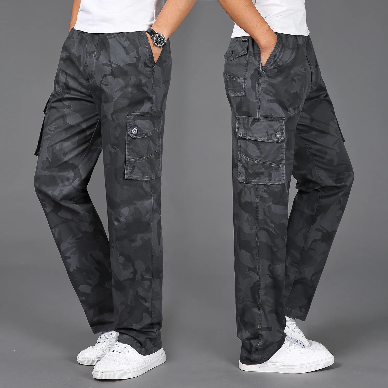

2025 New Camouflage pure cotton work pants for men - American style work pants - Loose-waist washed casual pants for men L-5XL